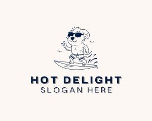 Dog Sunglasses Surfing  logo design