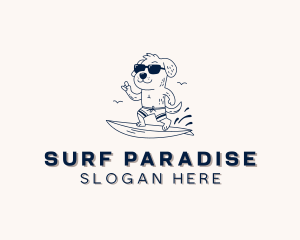 Dog Sunglasses Surfing  logo design