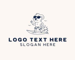 Dog Sunglasses Surfing  Logo