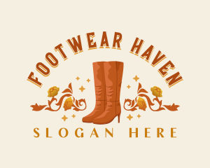 Luxury Footwear Boots logo design