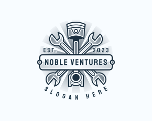 Automotive Engine Wrench logo design