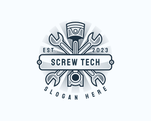 Automotive Engine Wrench logo design