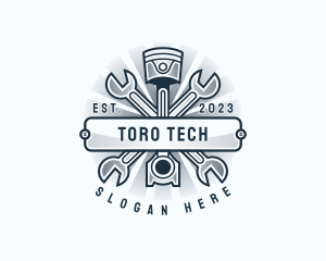 Automotive Engine Wrench logo design