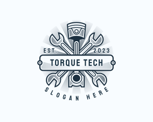 Automotive Engine Wrench logo design