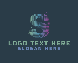 Techno - Modern Glitch Letter S logo design