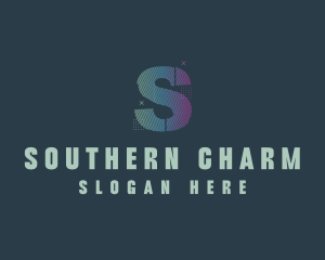 Modern Glitch Letter S logo design