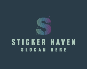 Modern Glitch Letter S logo design