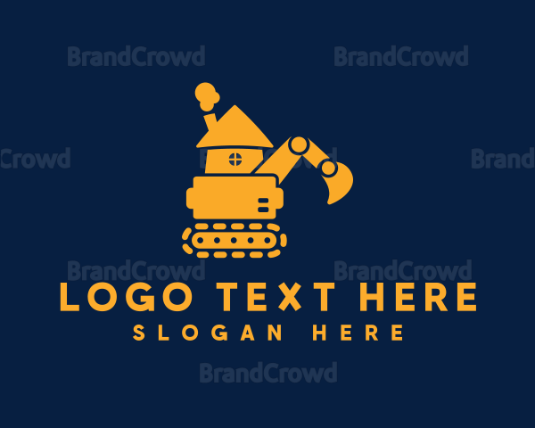 Home Construction Digger Machinery Logo