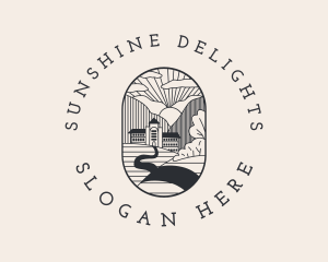 Sunshine - Countryside Mountain House logo design