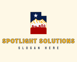 Utah Mountain Cityscape logo design