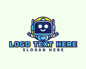 Blue Robot - Fun Robot Tech logo design