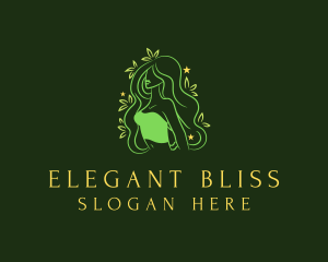 Green Bohemian Nature Lady Logo