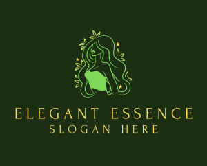 Green Bohemian Nature Lady logo design