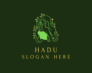 Modeling - Green Bohemian Nature Lady logo design