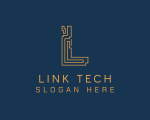 Tech Circuit Letter L logo design