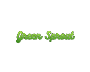 Curly Green Gradient   logo design