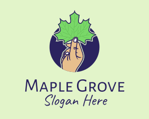 Maple - Maple Leaf Hand logo design