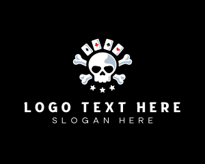 Bones - Skull Cards Casino logo design