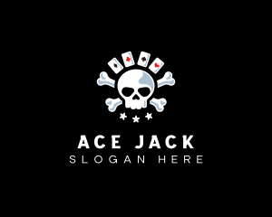 Blackjack - Skull Cards Casino logo design