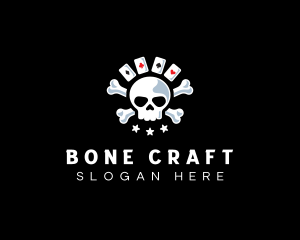 Bones - Skull Cards Casino logo design