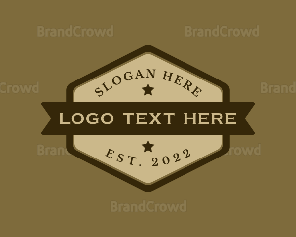Hexagon Cowboy Ranch Banner Logo