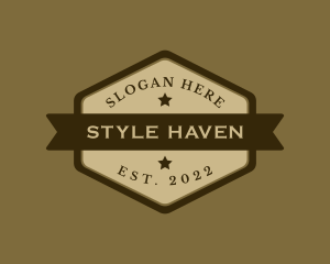 Hexagon Cowboy Ranch Banner Logo