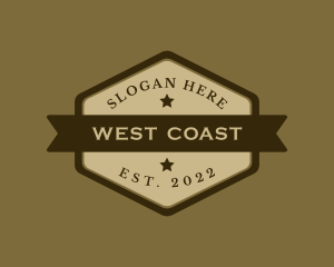 Hexagon Cowboy Ranch Banner logo design