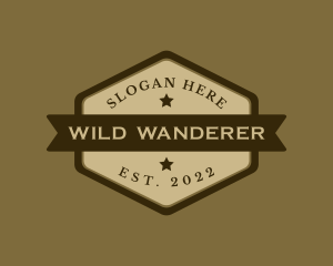 Hexagon Cowboy Ranch Banner logo design