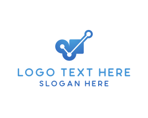 Online - Blue Circuit Check logo design