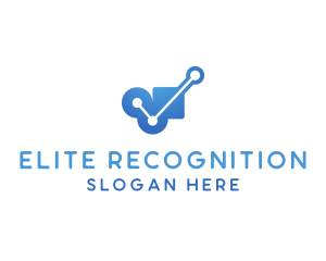 Recognition - Blue Circuit Check logo design