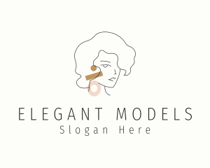 Modeling - Beautiful Woman Jewelry Model logo design