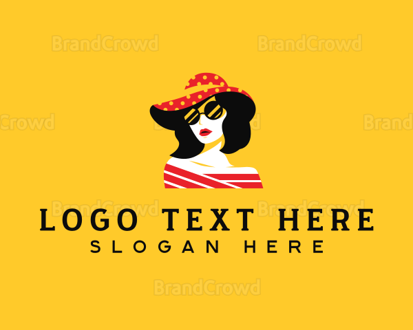 Stylish Woman Hat Logo