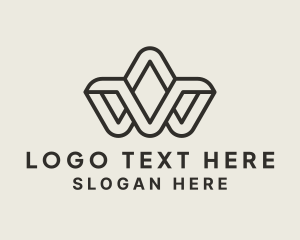 Letter Vw - Modern Creative Ribbon Business logo design