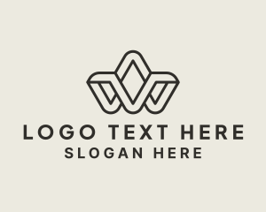 Letter Wv - Modern Creative Ribbon Business logo design