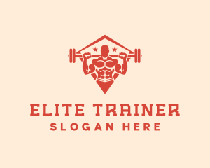 Bodybuilder Gym Trainer  logo design