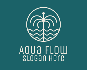 Fountain - Tropical Water Fountain logo design