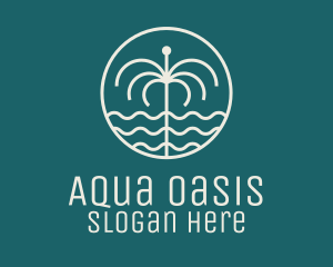 Pool - Tropical Water Fountain logo design