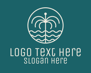 Recreation - Tropical Water Fountain logo design