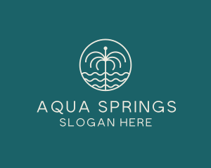 Fountain - Tropical Water Fountain logo design