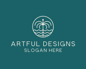 Tropical Water Fountain logo design