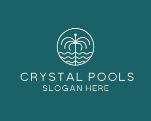 Pool - Tropical Water Fountain logo design