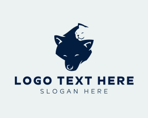 Adorable - Happy Dog Cat logo design