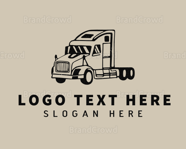 Flatbed Truck Delivery Logo