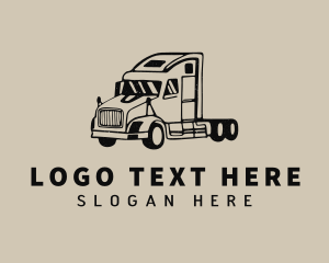 Black - Flatbed Truck Delivery logo design
