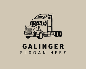 Freight - Flatbed Truck Delivery logo design