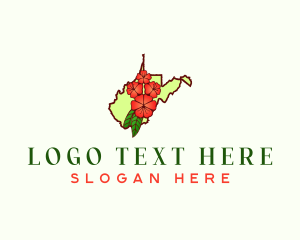 West Virginia - West Virginia Flower Rhododendron logo design