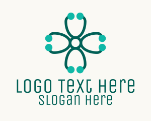 Health Care - Medical Cross Stethoscope logo design