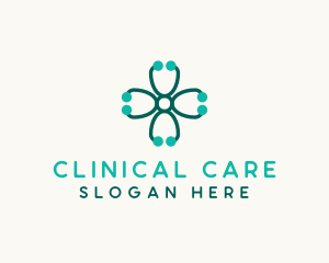 Medical Cross Stethoscope logo design