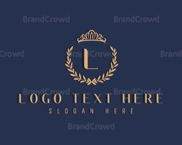 Crown Leaf Wreath Logo