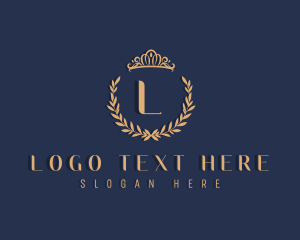 Leaf - Crown Leaf Wreath logo design